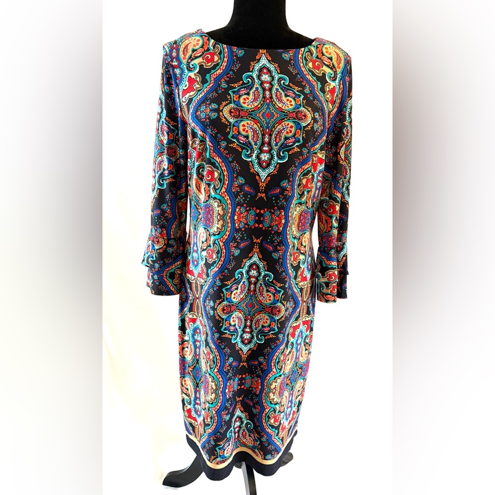 Madison Leigh Multicolor Paisley Long Sleeve Dress